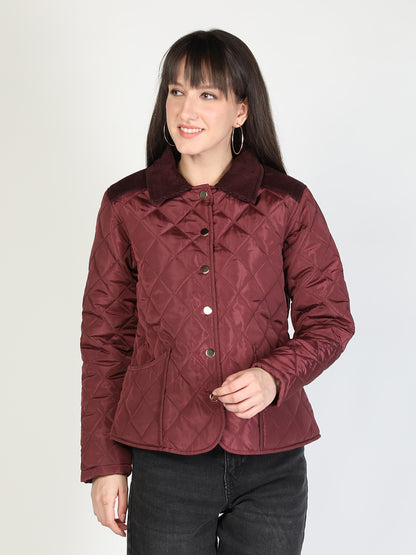 Honnete Diamond cut Premium Puffer Jacket with Corduroy Collar