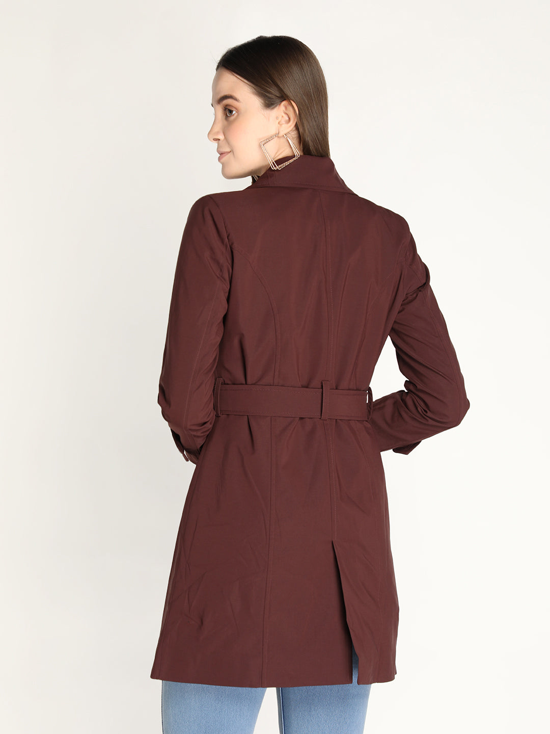 Honnete Stylish, Women Trench Winter Coat With Belt