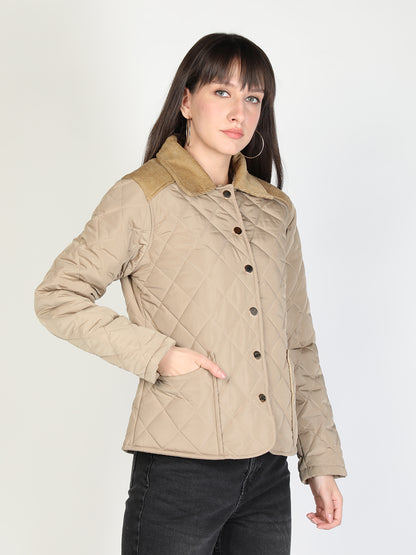 Honnete Diamond cut Premium Puffer Jacket with Corduroy Collar