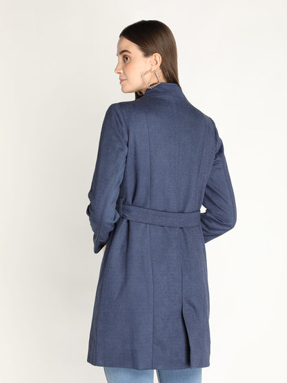 Honnete Stylish, Women Suede Winter Coat With Belt