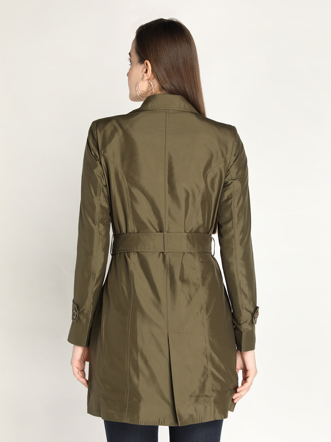 Honnete Stylish, Women Trench Winter Coat With Belt