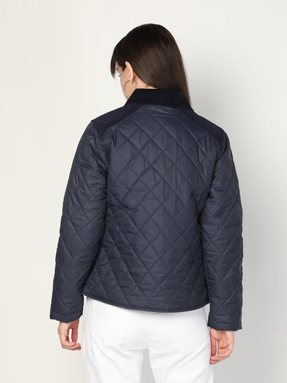 Honnete Diamond cut Premium Puffer Jacket with Corduroy Collar