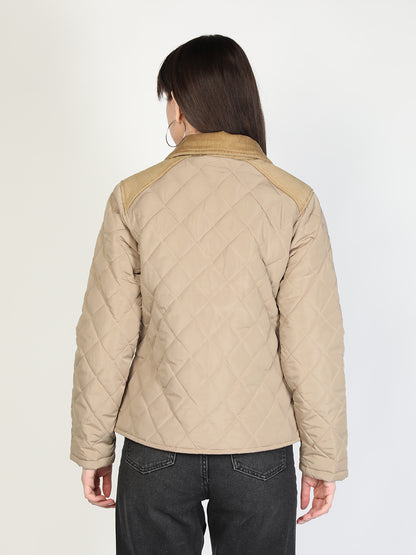 Honnete Diamond cut Premium Puffer Jacket with Corduroy Collar