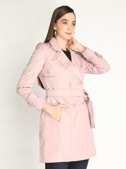 Honnete Stylish, Women Trench Winter Coat With Belt