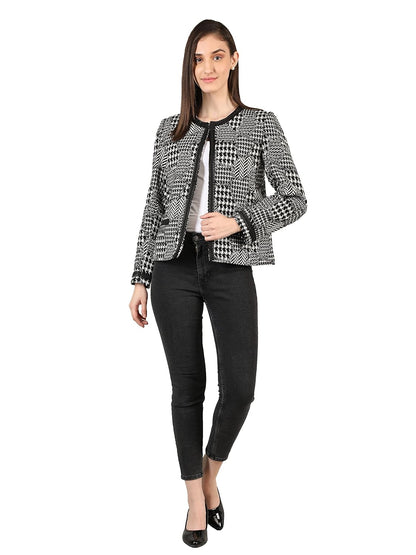 Honnete Stylish, Women Black check Single Breasted