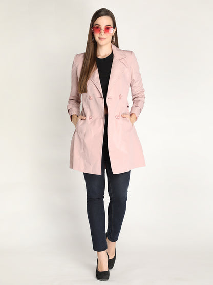 Honnete Stylish, Women Trench Winter Coat With Belt