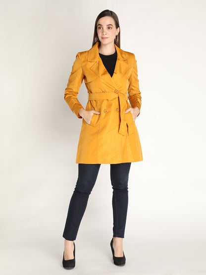 Honnete Stylish, Women Trench Winter Coat With Belt