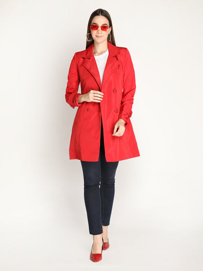 Honnete Stylish, Women Trench Winter Coat With Belt