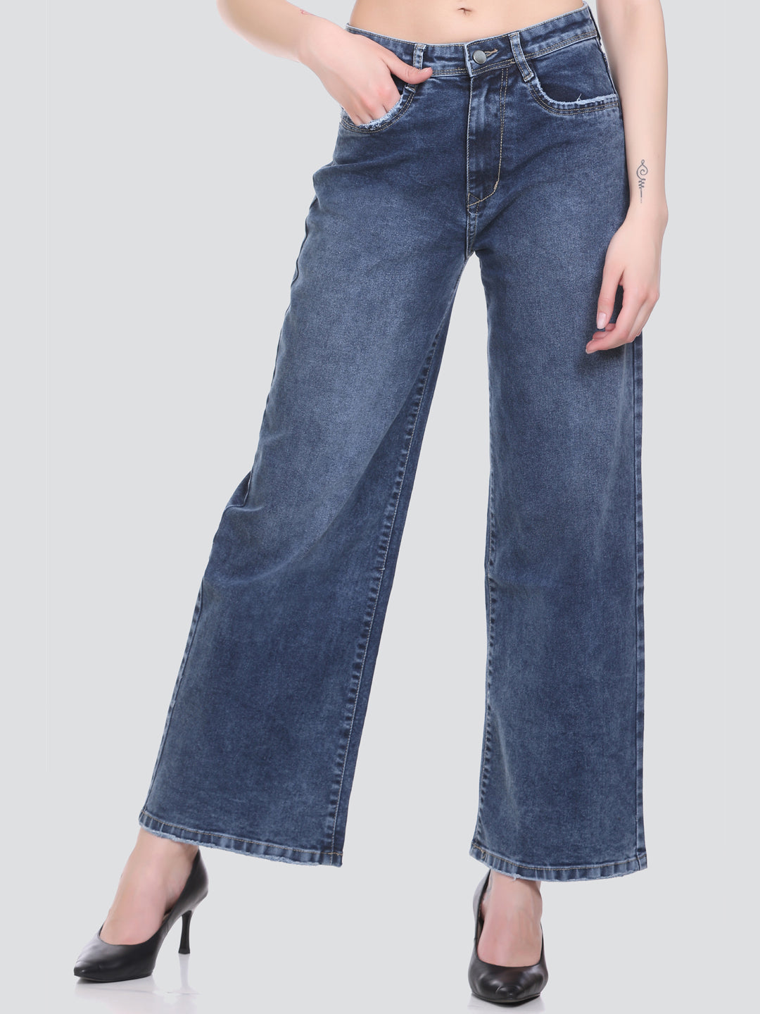 HONNETE Women Lean Light Fade Mid-Rise Organic Cotton Stretchable Jeans