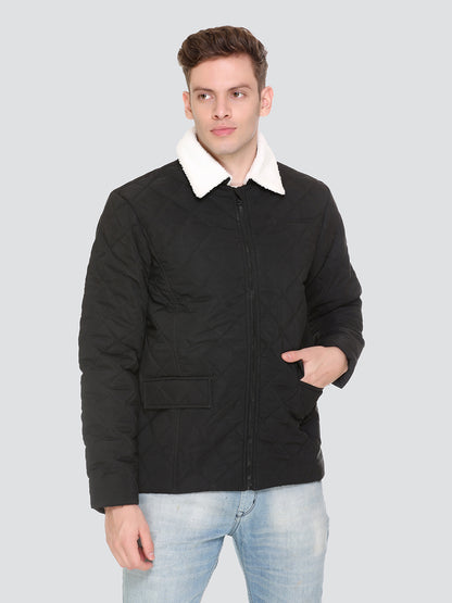 HONNETE Men Black Lightweight Outdoor Tailored Jacket