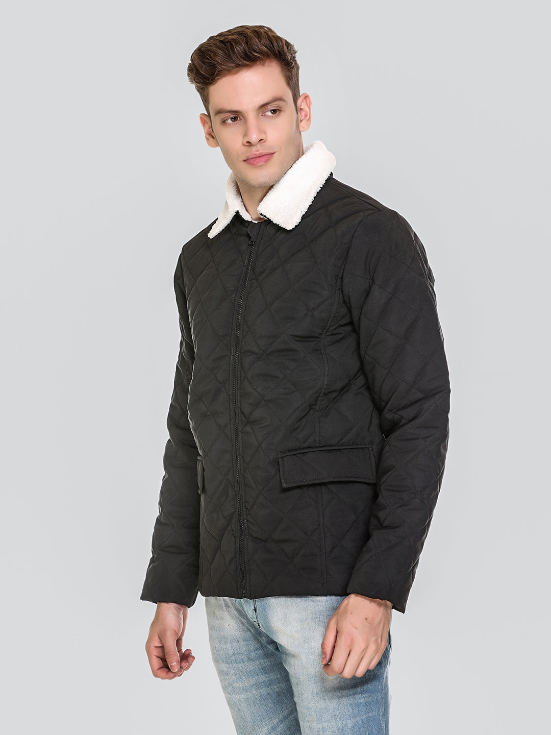 HONNETE Men Black Lightweight Outdoor Tailored Jacket