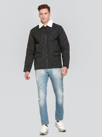 HONNETE Men Black Lightweight Outdoor Tailored Jacket