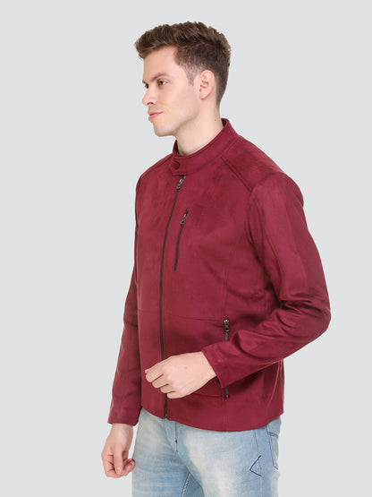 HONNETE Men Maroon Lightweight Outdoor Open Front Jacket