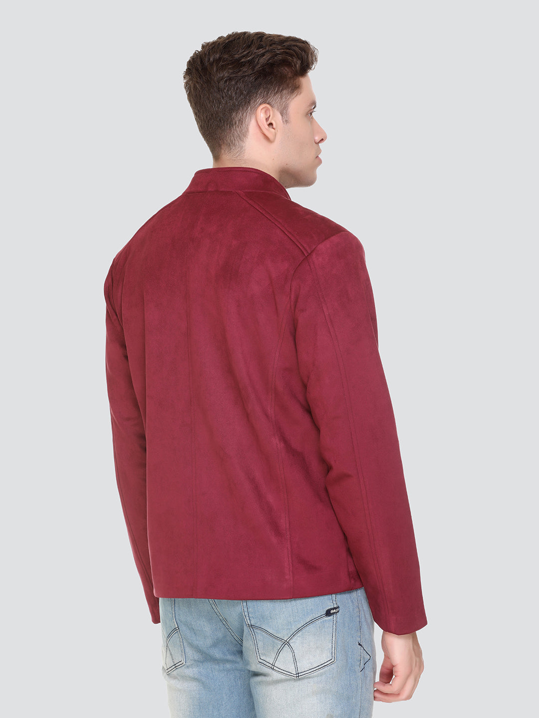 HONNETE Men Maroon Lightweight Outdoor Open Front Jacket