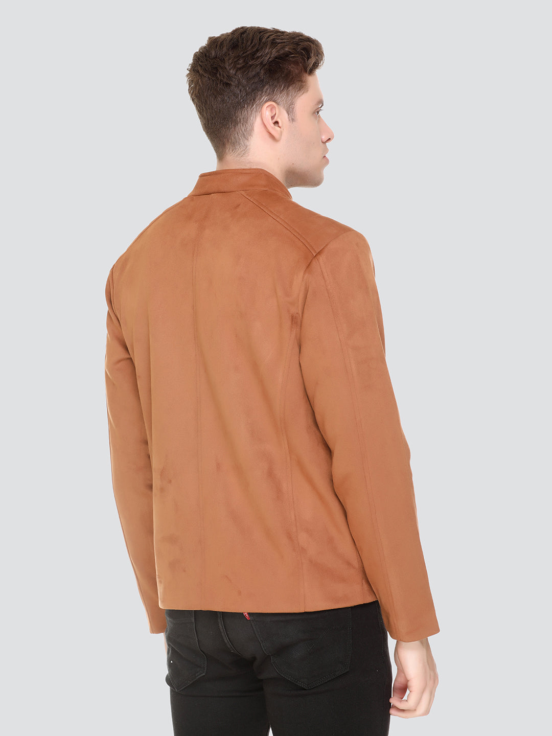 HONNETE Men Tan Lightweight Outdoor Biker Jacket