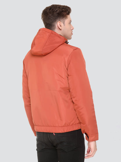 HONNETE Men Rust  Black Colourblocked Lightweight Sporty Jacket