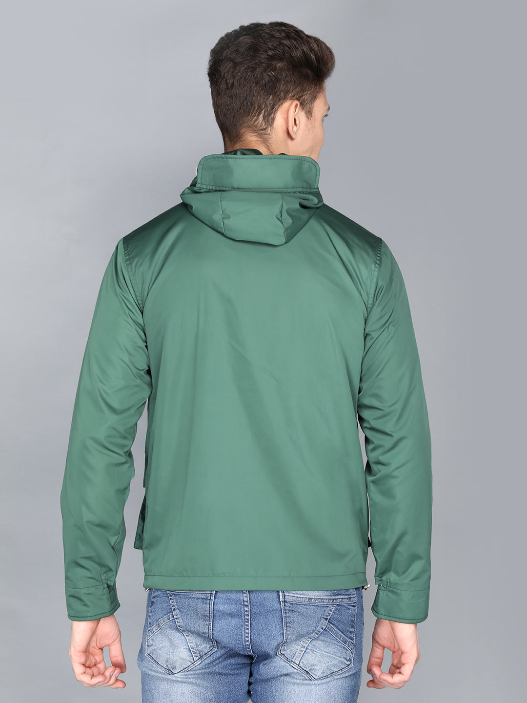 HONNETE Men Green Lightweight Outdoor Bomber Jacket