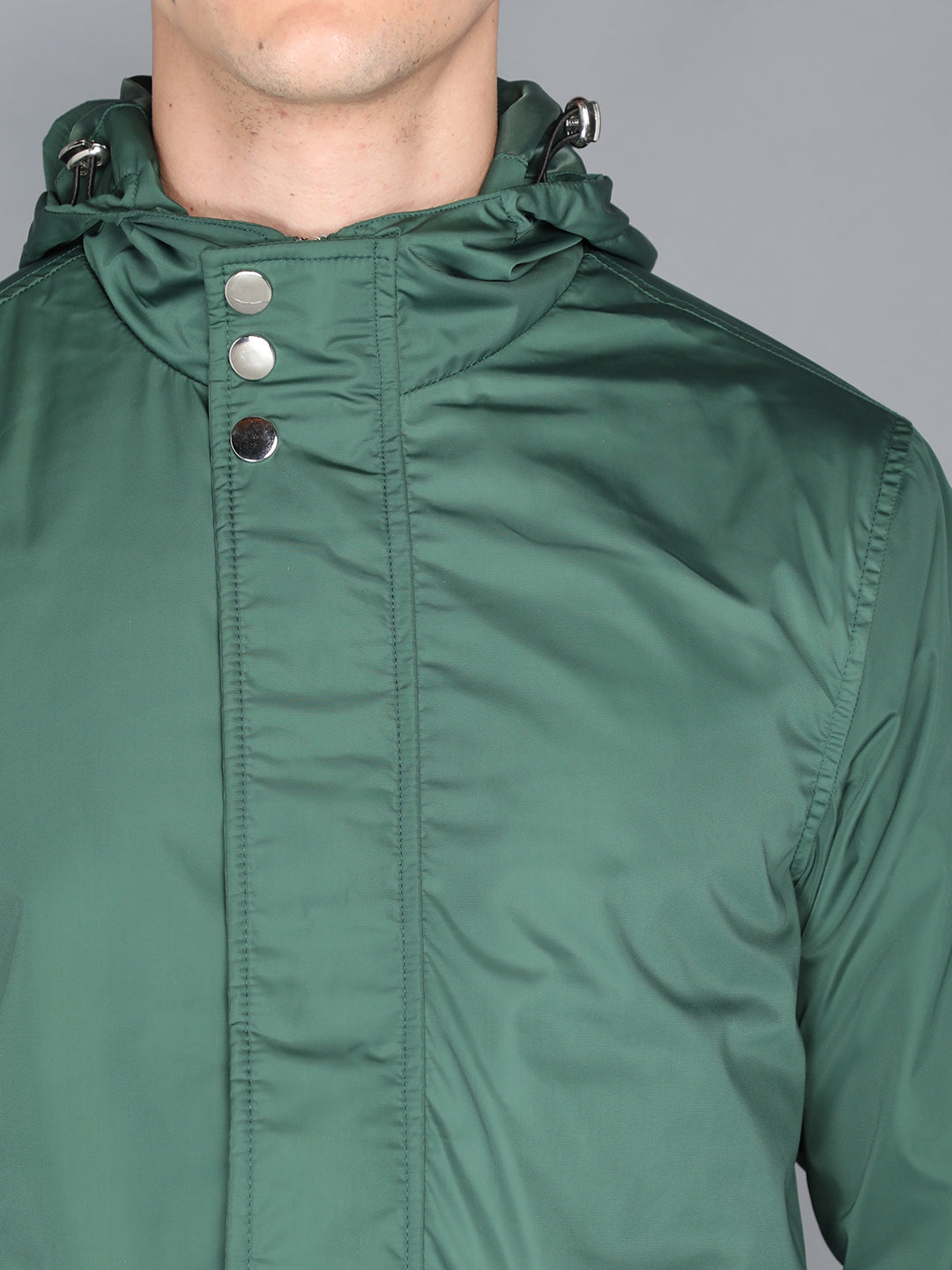 HONNETE Men Green Lightweight Outdoor Bomber Jacket