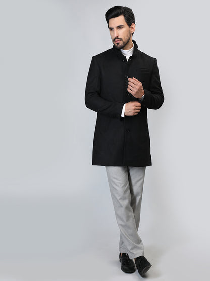 HONNETE Single-Breasted Longline Trench Coat