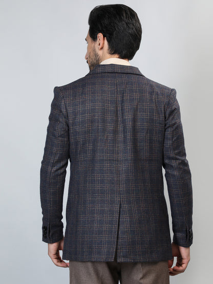 HONNETE Checked Single Breasted Blazer