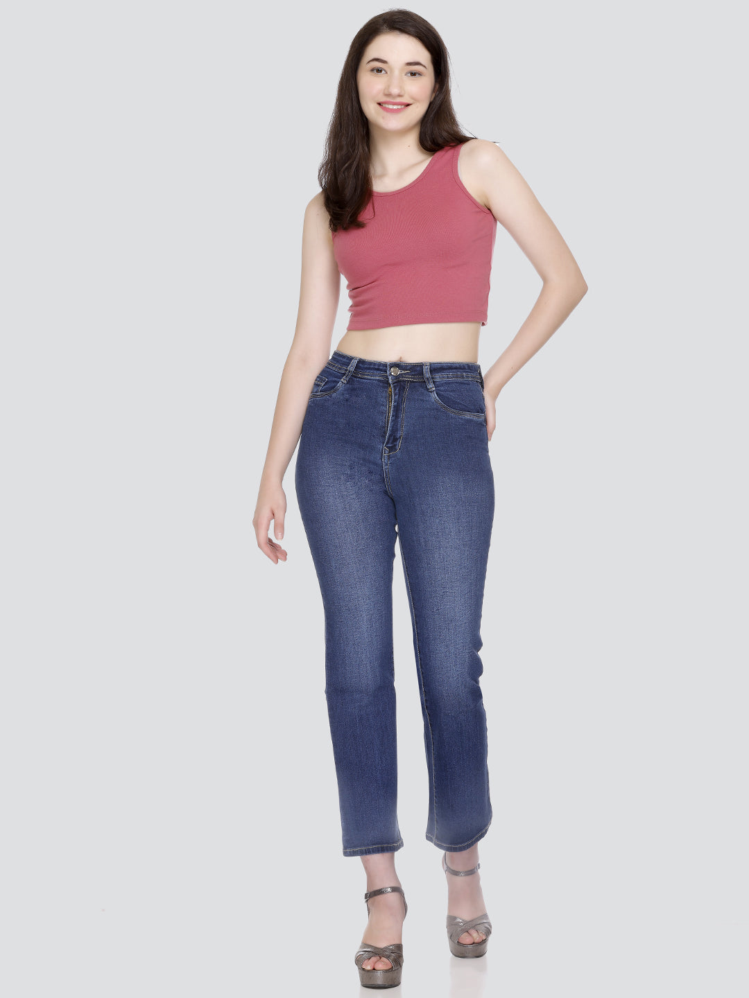 HONNETE Women Lean Straight Fit Light Fade Stretchable Pure Cotton Jeans