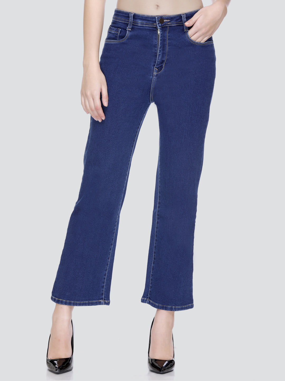 HONNETE Women Mid-Rise Lean Straight Fit Stretchable Jeans