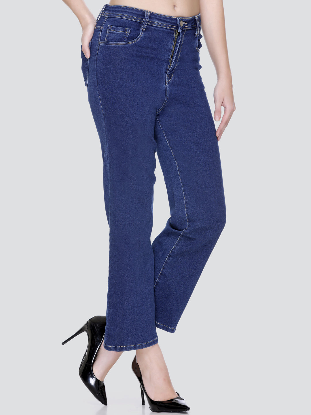 HONNETE Women Mid-Rise Lean Straight Fit Stretchable Jeans