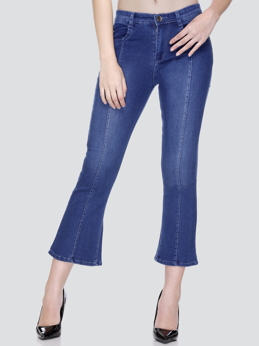 HONNETE Women Mid-Rise Lean Straight Fit Light Fade Stretchable Jeans