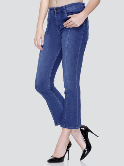 HONNETE Women Mid-Rise Lean Straight Fit Light Fade Stretchable Jeans