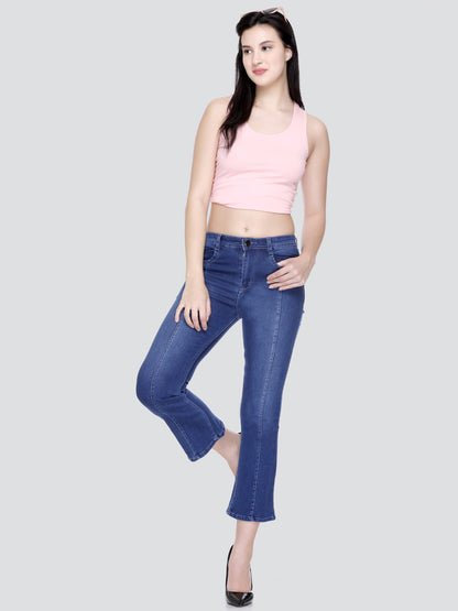 HONNETE Women Mid-Rise Lean Straight Fit Light Fade Stretchable Jeans