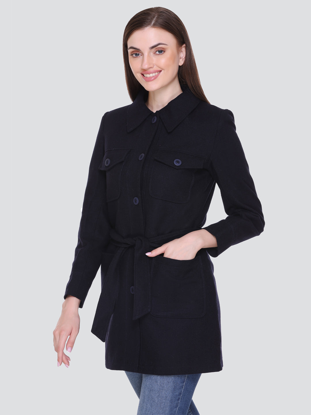 HONNETE Women Solid Winter Coat