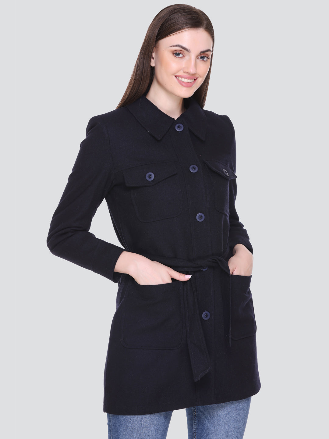 HONNETE Women Solid Winter Coat