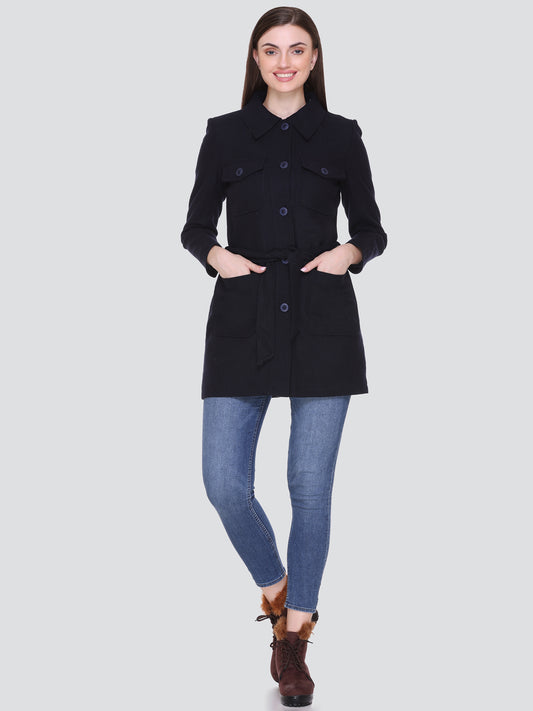 HONNETE Women Solid Winter Coat