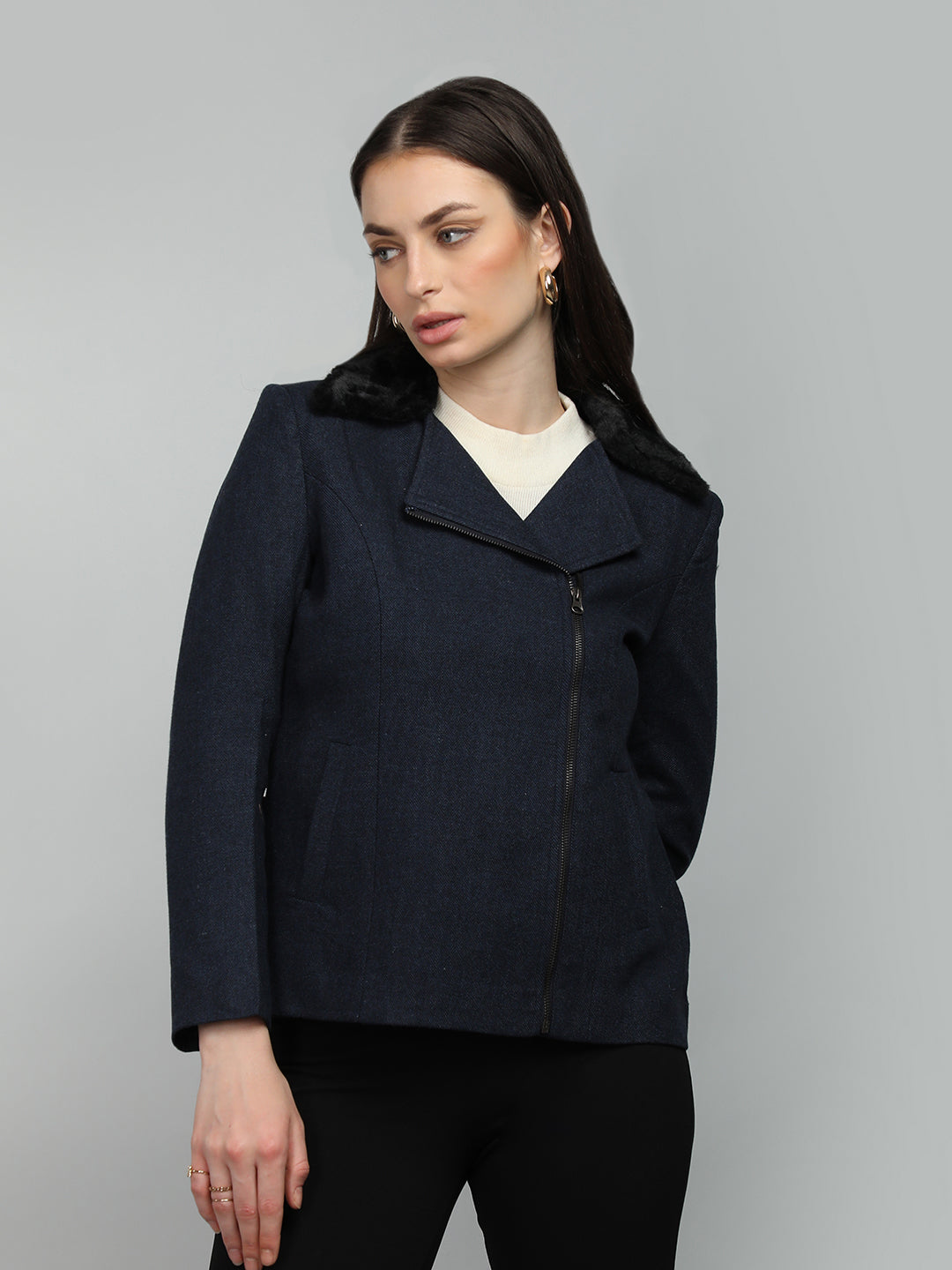 Honnete Casual Regular Fit Single Breasted Pea Coat