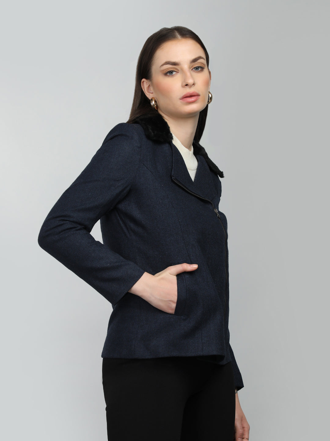 Honnete Casual Regular Fit Single Breasted Pea Coat