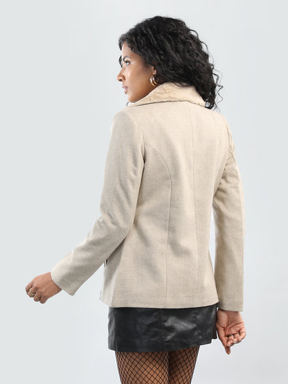 HONNETE Notched Lapel Parka Coat