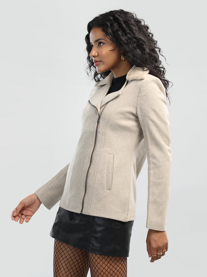 HONNETE Notched Lapel Parka Coat