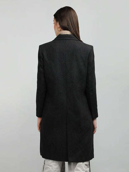 HONNETE Notched Lapel Collar Coat