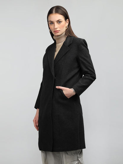 HONNETE Notched Lapel Collar Coat