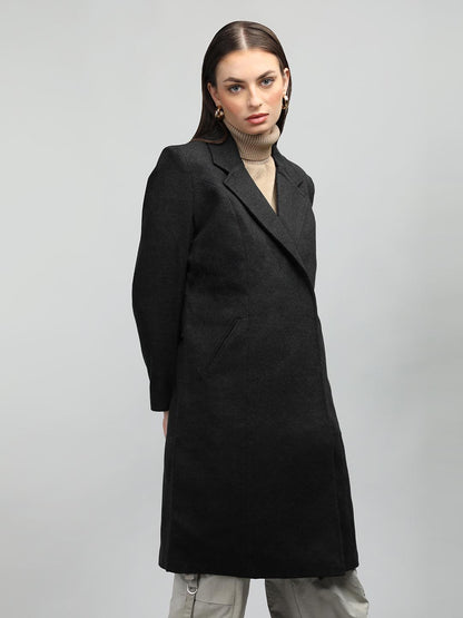 HONNETE Notched Lapel Collar Coat