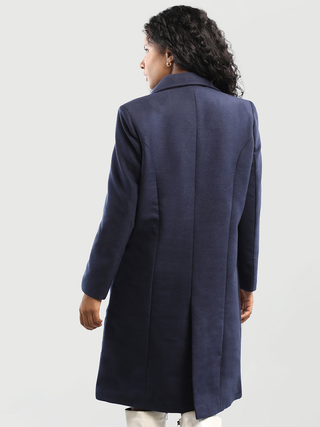 HONNETE Notched Lapel Longline Over Coat