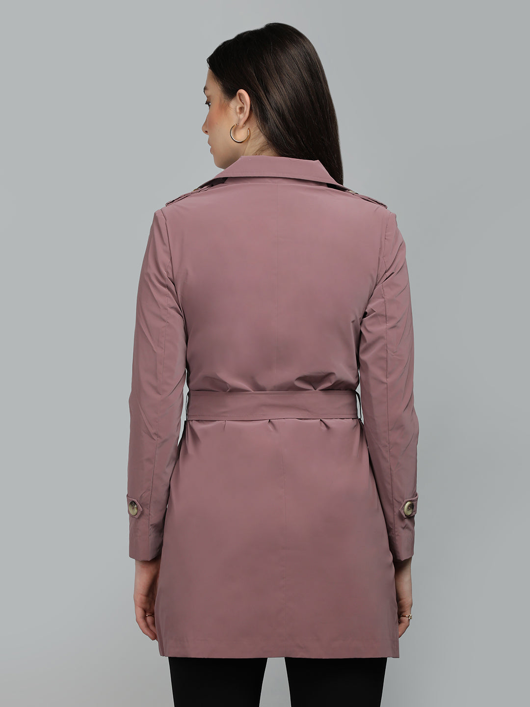 HONNETE Notched Lapel Single-Breasted Coat