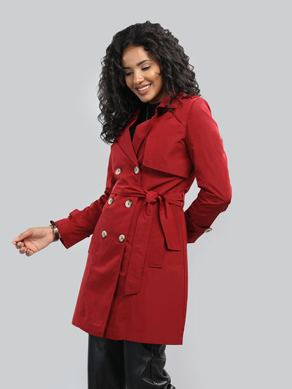 HONNETE Notched Lapel Trench Coat