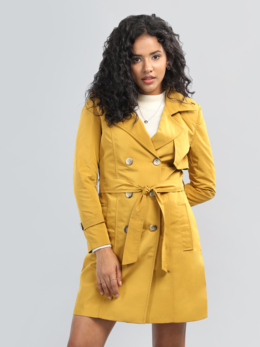 HONNETE Notched Lapel Collar Trench Coat THEHONNETE