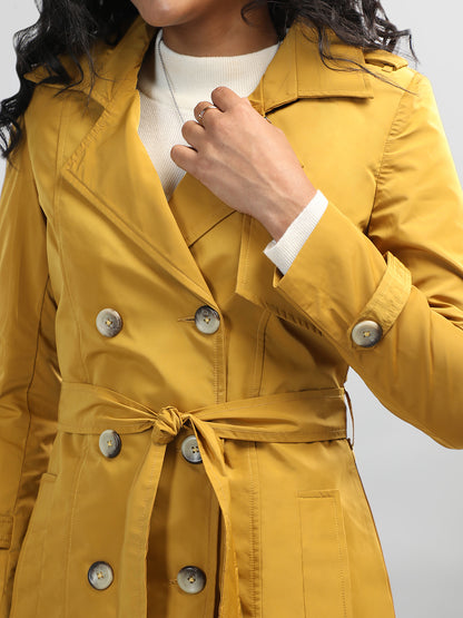 HONNETE Notched Lapel Collar Trench Coat