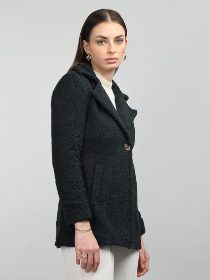 HONNETE Lapel Collar Single Breasted  Overcoat