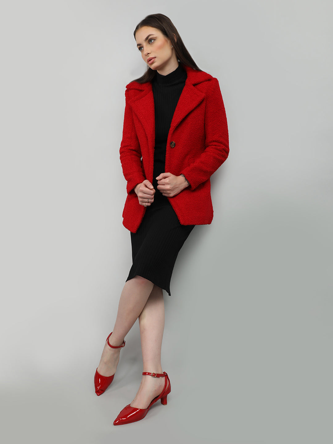 HONNETE Single Breasted Notched Lapel Coat