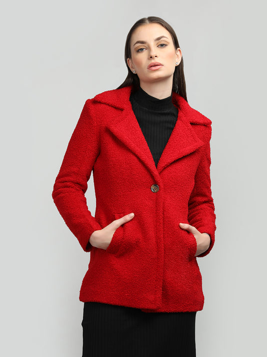 HONNETE Single Breasted Notched Lapel Coat