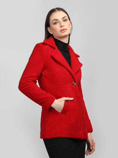 HONNETE Single Breasted Notched Lapel Coat