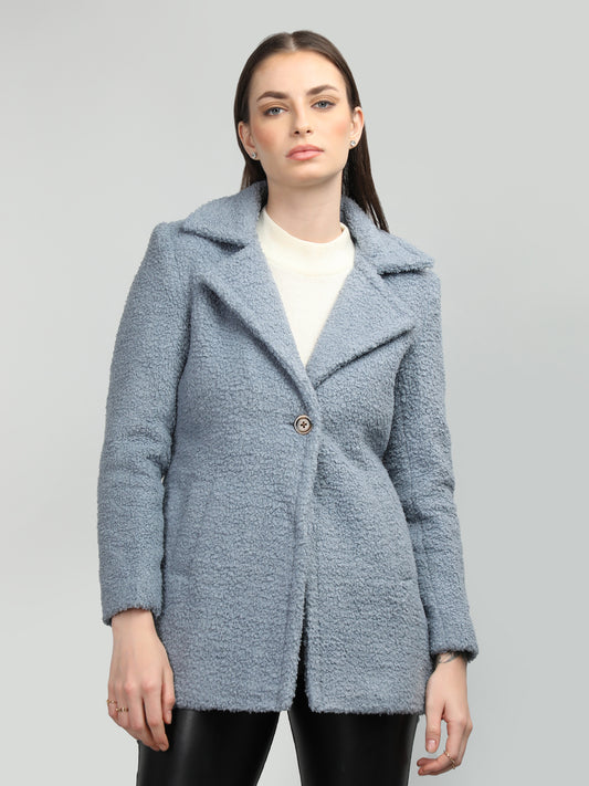 HONNETE Notched Lapel Single Breasted Coat